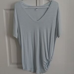 EUC. Old Navy Baby Blue Asymmetrical Tie Front T-Shirt